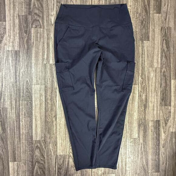 Spyder Active Women’s Black High-Rise Cargo Leggings with Side Pockets XL - Picture 1 of 6